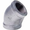 2 In Galvanized Malleable 45 Degree Elbow 150 PSI Lead Free