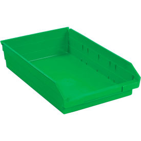 Global Industrial™ Plastic Nesting Storage Shelf Bin 11-1/8""W x 17-7/8""L x 4""H Green