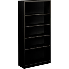HON® Metal Bookcase Five-Shelf 34-1/2""W x 12-5/8""W x 71""H Black