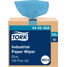 Tork® Industrial Paper Wiper 4-Ply 8-1/2 x 16-1/2 Blue 90 Towels/Bx 10 Bx/Carton - 440245A