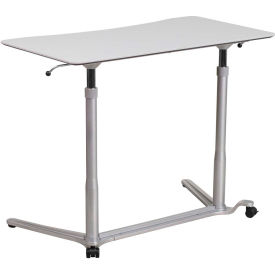Flash Furniture Sit/Stand Computer Ergonomic Desk Light Gray