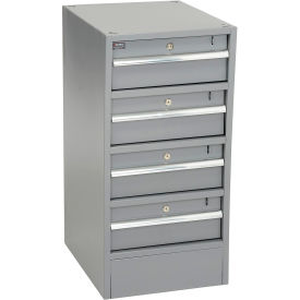 Global Industrial™ Steel Pedestal W/ 4 Drawers 15-3/4""W x 20""D Gray
