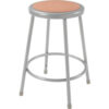 Interion® 24""H Steel Work Stool with Hardboard Seat - Backless - Gray - Pack of 2