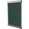 Ghent Silhouette Enclosed Bulletin Board 1 Door 28""W x 42""H Ebony Vinyl/Silver Frame