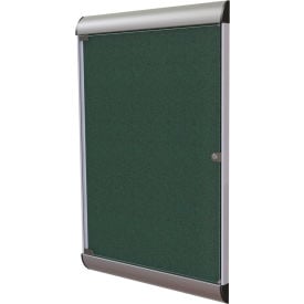 Ghent Silhouette Enclosed Bulletin Board 1 Door 28""W x 42""H Ebony Vinyl/Silver Frame