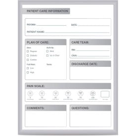 Ghent Patient Room Graphic Whiteboard - Dry Erase Surface - 3' x 4' - Silver Frame