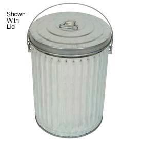 Witt Industries Outdoor Galvanized Steel Corrosion Resistant Trash Can 10 Gallon Silver