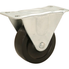 Global Industrial™ Light Duty Rigid Plate Caster 3"" Rubber Wheel 150 Lb. Capacity