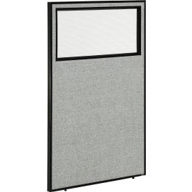 Interion® Office Partition Panel with Partial Window 36-1/4""W x 60""H Gray
