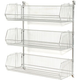 Wall Mount Basket Kit 36""W x 20""D x 9""H (3 Basket) Chrome
