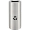 Global Industrial™ Aluminum Round Open Top Recycling Can 20 Gallon Satin Clear