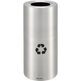 Global Industrial™ Aluminum Round Open Top Recycling Can 20 Gallon Satin Clear