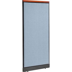 Interion® Deluxe Office Partition Panel with Pass Thru Cable 36-1/4""W x 101-1/2""H Blue