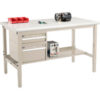 Global Industrial™ 60 x 30 Production Workbench - Laminate Safety Edge - Drawers & Shelf - Tan