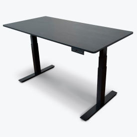 Luxor 60"" Electic Stand Up Desk - 3-Stage Dual-Motor - Black Oak Top with Black Frame