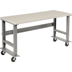 Global Industrial™ 72x30 Mobile Adjustable Height C-Channel Leg Workbench - ESD Square Edge