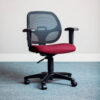 Interion® Mesh Office Chair With Mid Back & Adjustable Arms Fabric Red