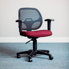 Interion® Mesh Office Chair With Mid Back & Adjustable Arms Fabric Red