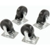 Set of (4) Swivel 4"" Replacement Casters for Global Industrial™ Hardwood Dolly 1200 Lb. Cap.