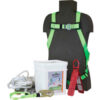 PeakWorks RK6-50 Roofer's Fall Protection Kit - Harness 3' Shock Absorbing Lanyard 50' Lifeline