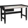 Global Industrial™ 72 x 30 Adj Height Workbench w/Drawer Black- Stainless Steel Square Top