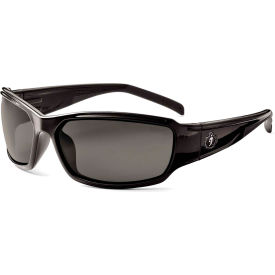 Ergodyne® Skullerz® Thor Safety Glasses W/Fog-Off Smoke AF Lens Black Frame