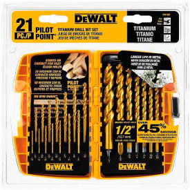 DeWALT® Pilot Point® Titanium Drill Bit Set DW1361 21 Piece Set