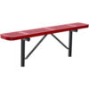 Global Industrial™ 6' Outdoor Steel Flat Bench Perforated Metal In Ground Mount Red