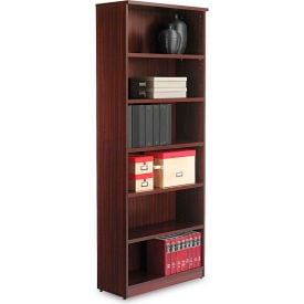 Alera Bookcase with 6 Shelves - 31-3/4""W x 14""D x 80-3/8""H - Mahogany - Valencia Series