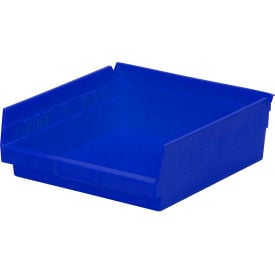 Global Industrial™ Plastic Nesting Storage Shelf Bin 11-1/8""W x 11-5/8""L x 4""H Blue