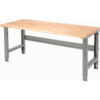 Global Industrial™ Adjustable Height Workbench 60 x 30"" Maple Butcher Block Safety Edge Gray