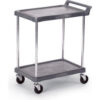 Olympic Storage Utility Cart w/2 Shelves & Chrome Posts 300 lb. Cap 38""L x 17""W x 33-1/4""H Gray