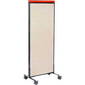 Interion® Mobile Deluxe Office Partition Panel 24-1/4""W x 64-1/2""H Tan