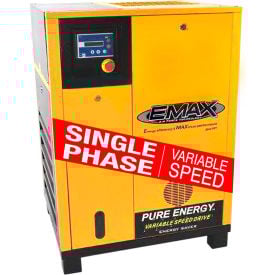 EMAX ERV0150001 15HP Rotary Screw Compressor Tankless 145 PSI 70 CFM 1 PH 208/230V