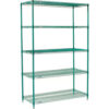 Nexel® 5 Shelf Poly-Green® Wire Shelving Unit Starter 48""W x 24""D x 86""H