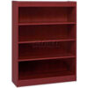 Lorell® 4-Shelf Panel End Hardwood Veneer Bookcase 36""W x 12""D x 48""H Mahogany