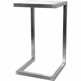 24""L x 24""W x 42""H Pedestal Table - Satin Chrome