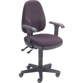 Interion® Task Chair With 19""H Back & Adjustable Arms Fabric Black