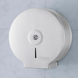 Global Industrial™ Stainless Steel Jumbo Bathroom Tissue Dispenser - One 9"" Roll