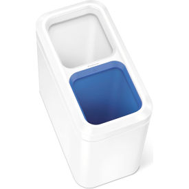 simplehuman® Recycling & Trash Can 5.3 Gallon White Steel