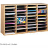 Wood Adjustable Literature Organizer 36 Compartment
