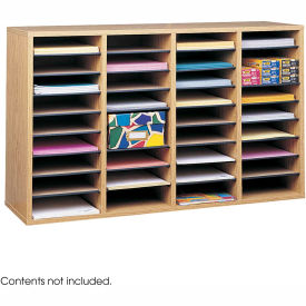 Wood Adjustable Literature Organizer 36 Compartment