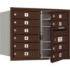 4C Horizontal Mailbox 23-1/2""H Double Column 10 MB1 Doors Front Load Bronze USPS