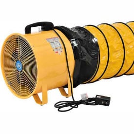Global Industrial™ 8"" Portable Blower Fan 16' Flexible Duct 2 Speed 570 CFM 1/8 HP