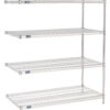Nexel® 4 Shelf Chrome Wire Shelving Unit Add On 36""W x 18""D x 63""H