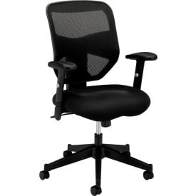 HON Prominent Mesh High-Back Task Chair Height-Adjustable Arms in Black (HVL531)