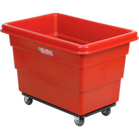 Global Industrial™ Plastic Bulk Box Truck 6 Bushel Steel Chassis Base Red