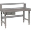 Global Industrial™ Workbench w/ Steel Square Edge Top & Riser 72""W x 30""D Gray