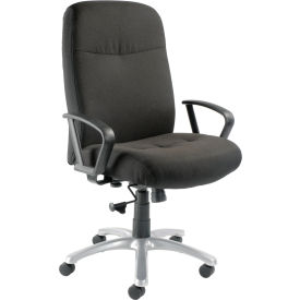 Interion® Big & Tall Chair With High Back & Fixed Arms Fabric Black