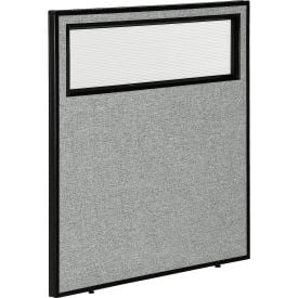 Interion® Office Partition Panel with Partial Window 36-1/4""W x 42""H Gray